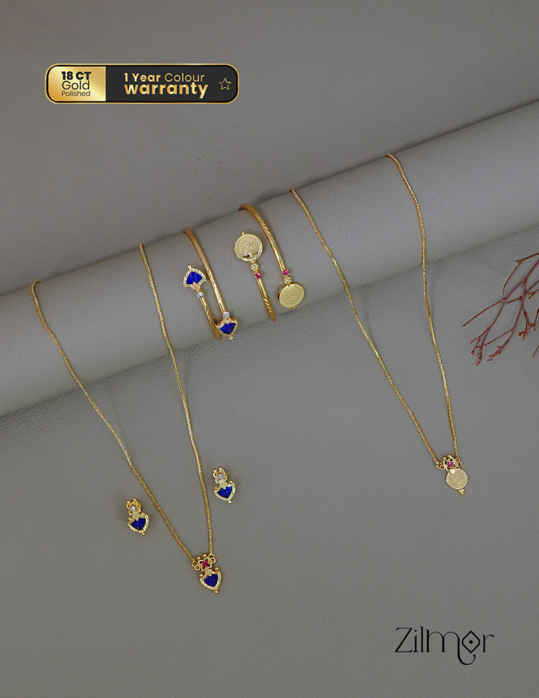 KY1011781 - Palakka &Kaashu Necklace Set with Matching Bangle combo (color option) 3-Zilmor