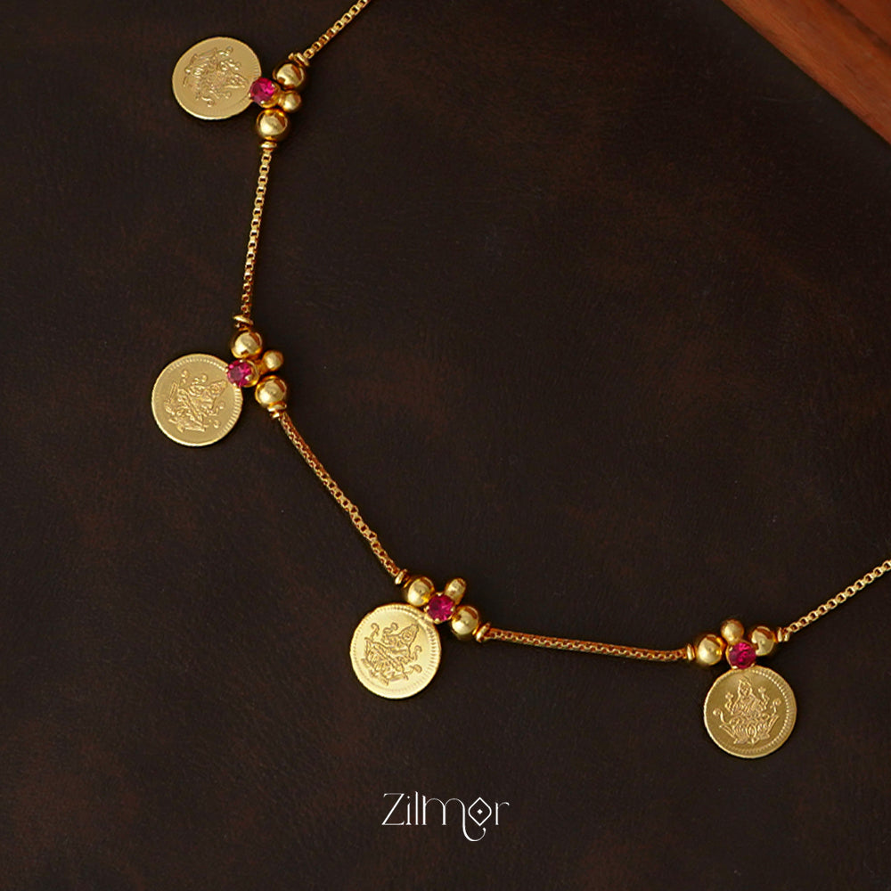 AG1011620-  Gold tone Simple Lakshmi Kaashu Invisible Necklace