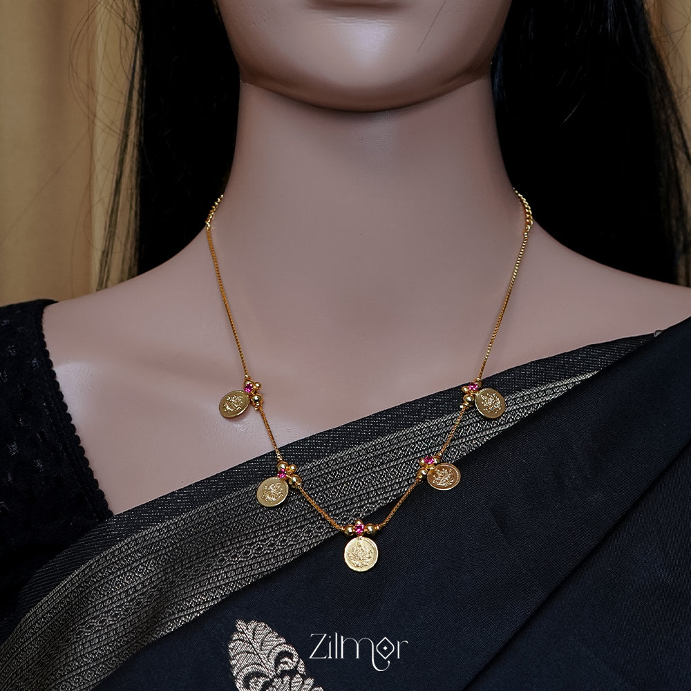 AG1011620-  Gold tone Simple Lakshmi Kaashu Invisible Necklace