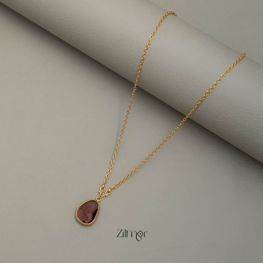 PE101063 - Gold toned Simple chain With Pendant (color option)