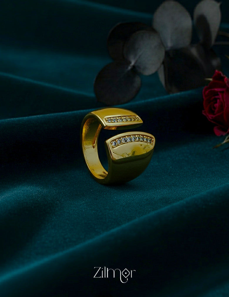 ZC1012061 -18K Gold Plated  Asymmetrical Adjustable Ring