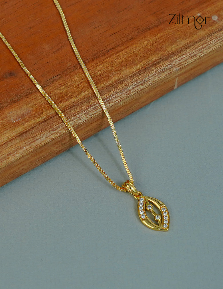 18k Gold Plated Anti-Tarnish AD Stone Pendant Simple Necklace  - CL1012236