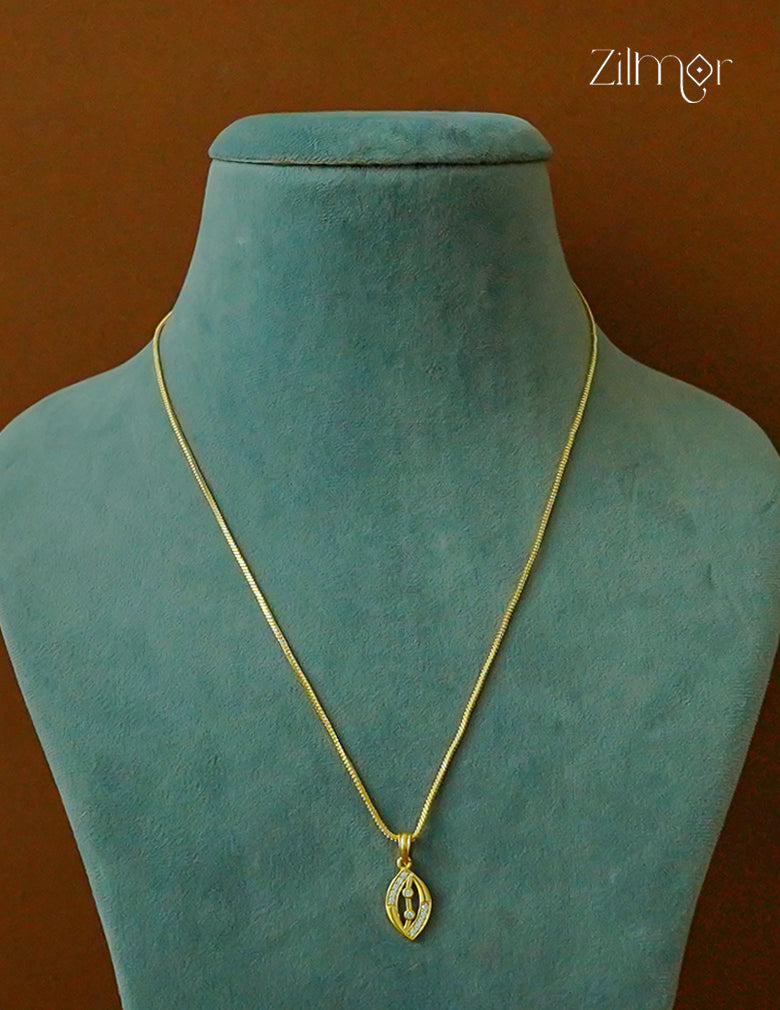 18k Gold Plated Anti-Tarnish AD Stone Pendant Simple Necklace  - CL1012236