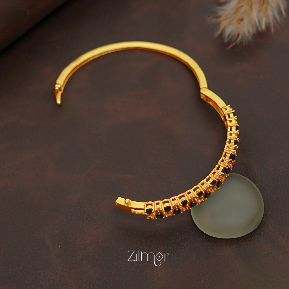 ZK1011386 - Gold Plated AD Stone Openable Bangle