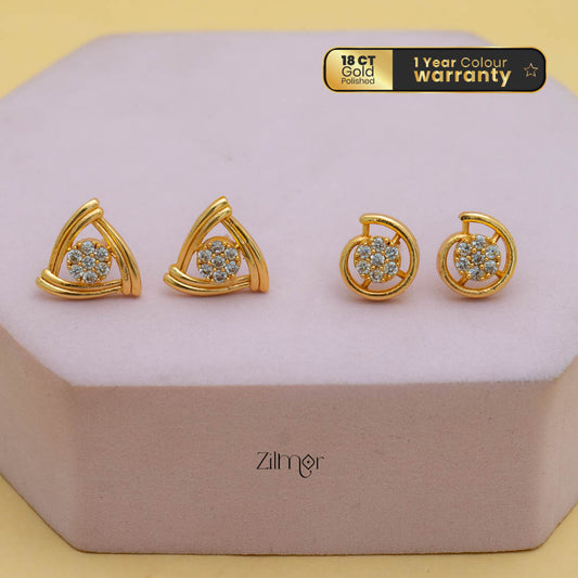 AG101897 - Set Of 2 Gold-Plated Minimal Stud Earrings