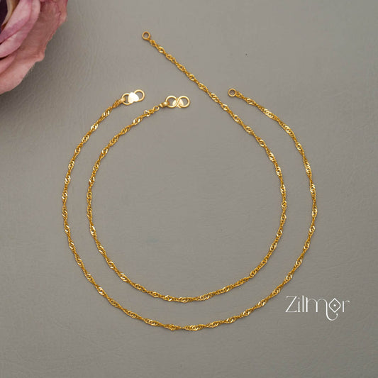 KY101665 - Gold Toned pair Anklet