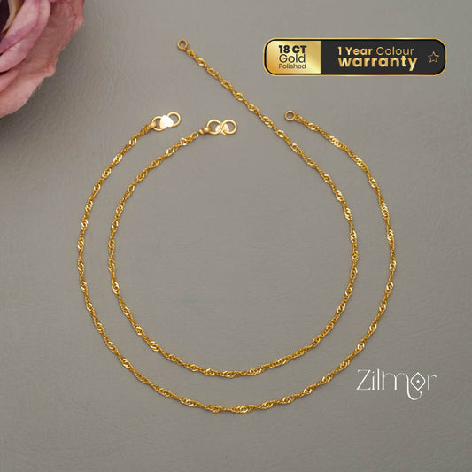 KY101665 - Gold Toned pair Anklet