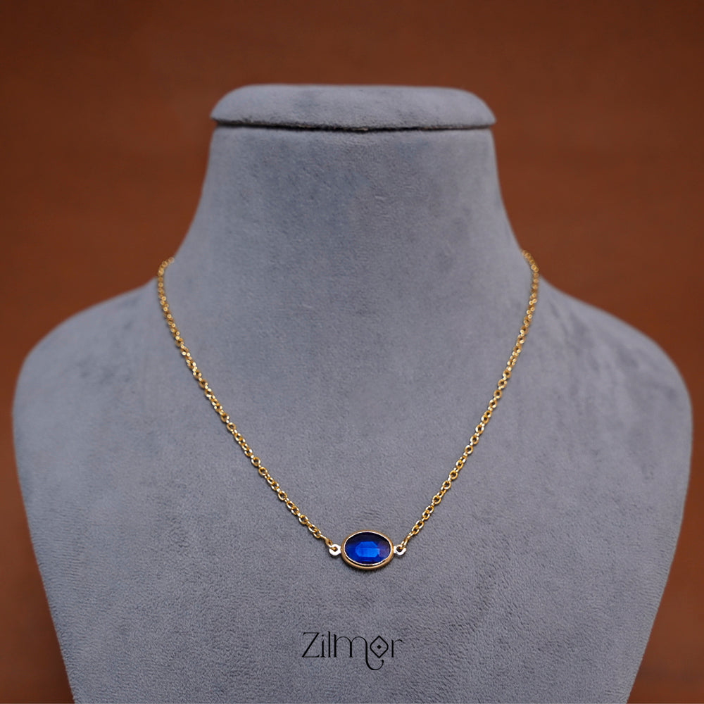 KY101959 - Simple Semi Precious Stone  Necklace