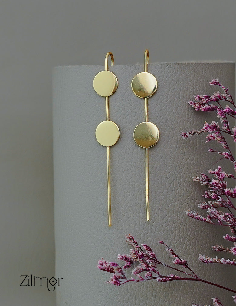 ZA1011867- Disc Brass EarCuff Earrings 2-Zilmor