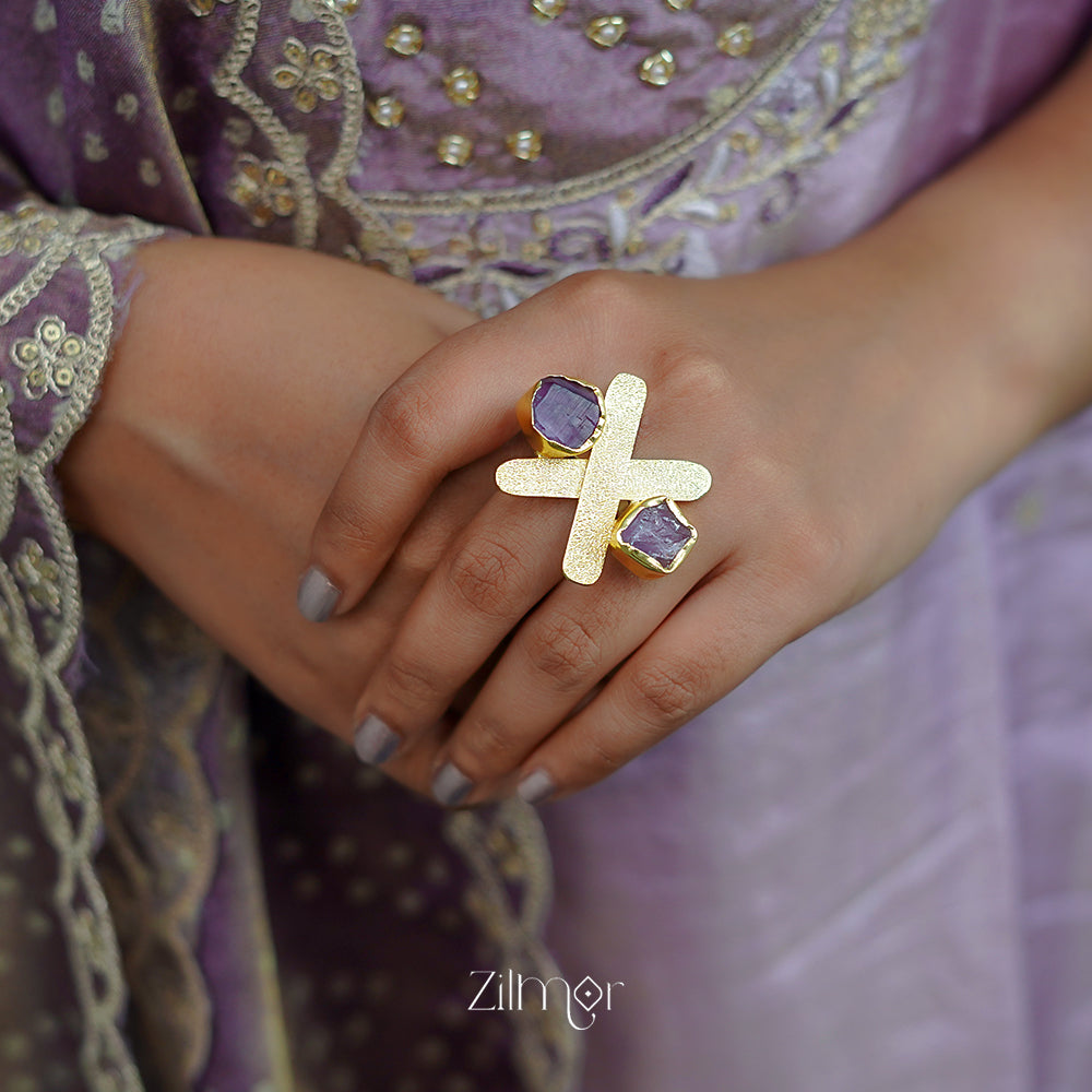 KR200127 - Natural Raw Stone Ring 1-Zilmor