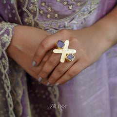 KR200127 - Natural Raw Stone Ring 1-Zilmor