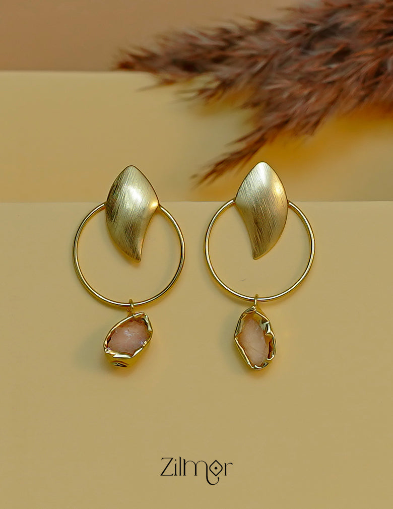 ZA1011999- Natural Raw Stone Hanging Earring