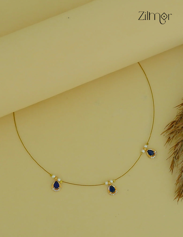 SN1011677- AD Stone with Pearl Pendant Hanging Invisible Necklace (color option)