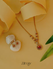 KA1012009-  Antique AD Stone Necklace Earring Set (color option)
