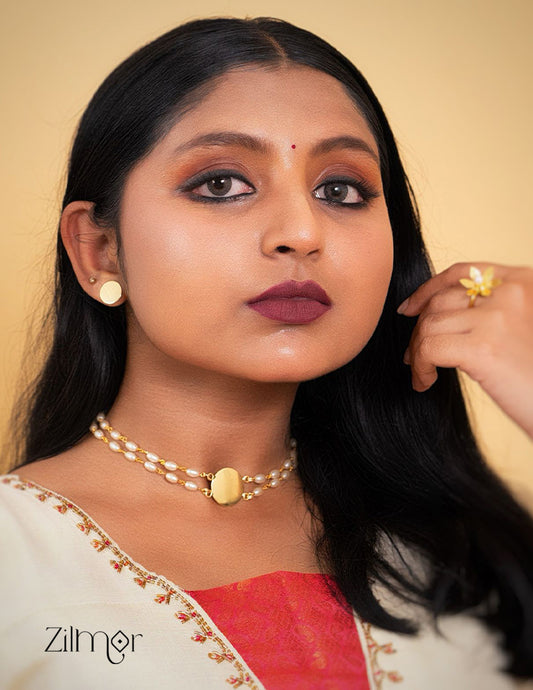AS101227 - Pearl Necklace with Earring set