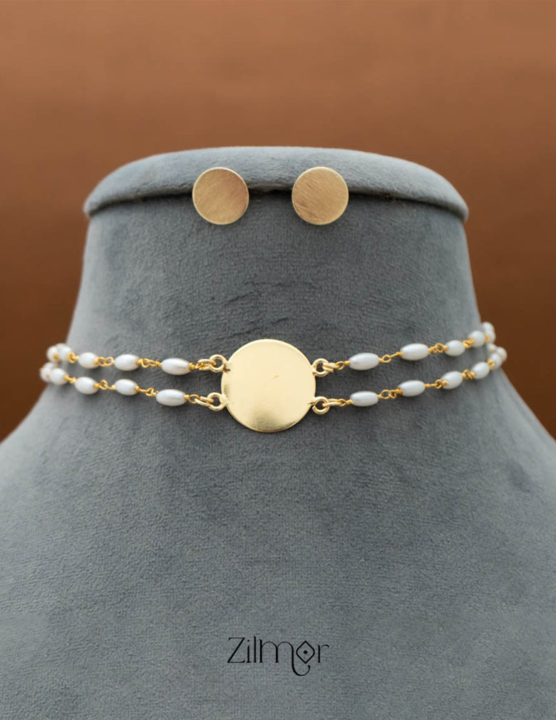 AS101227 - Pearl Necklace with Earring set 3-Zilmor