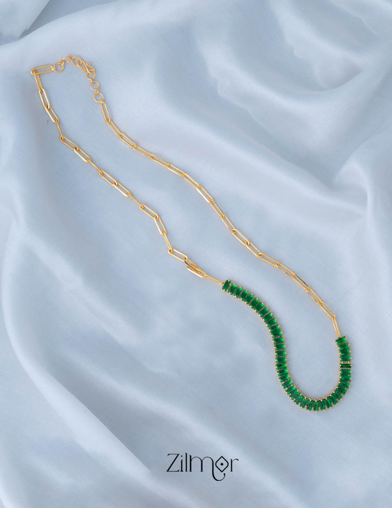 KY101963 - Anti Tarnish Halflink Tennis Necklace 3-Zilmor