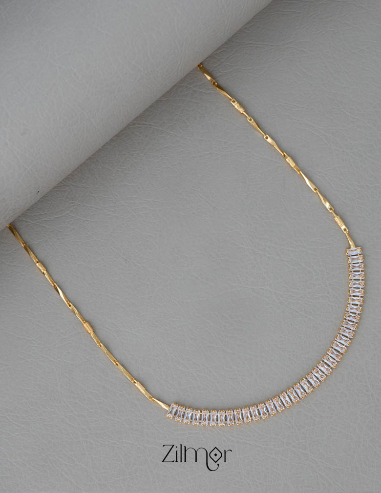 KY101963 - Anti Tarnish Halflink Tennis Necklace 8-Zilmor