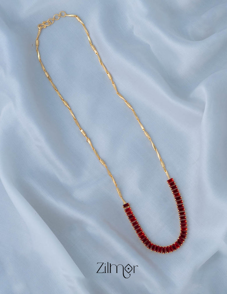 KY101963 - Anti Tarnish Halflink Tennis Necklace 7-Zilmor