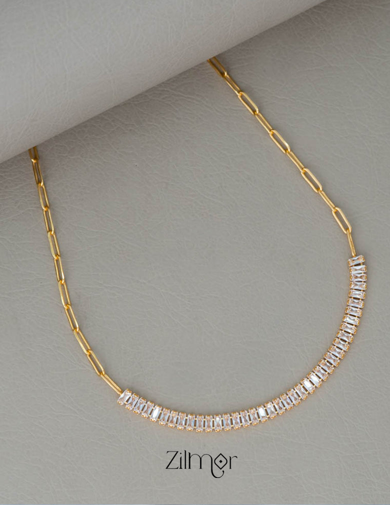 KY101963 - Anti Tarnish Halflink Tennis Necklace 4-Zilmor