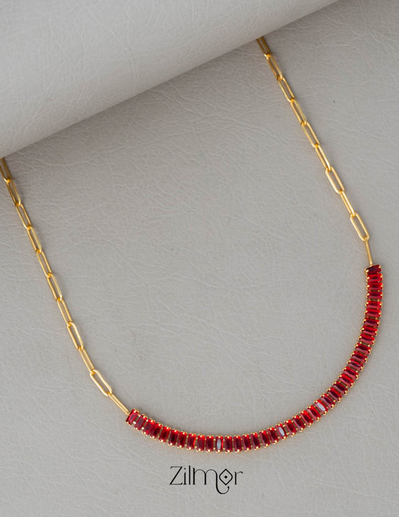 KY101963 - Anti Tarnish Halflink Tennis Necklace 5-Zilmor