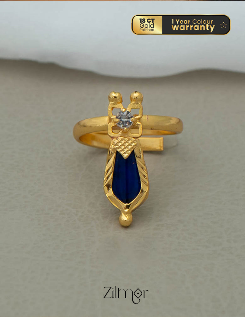 PP101106 - Gold Plated Adjustable Nagapadam Ring 2-Zilmor