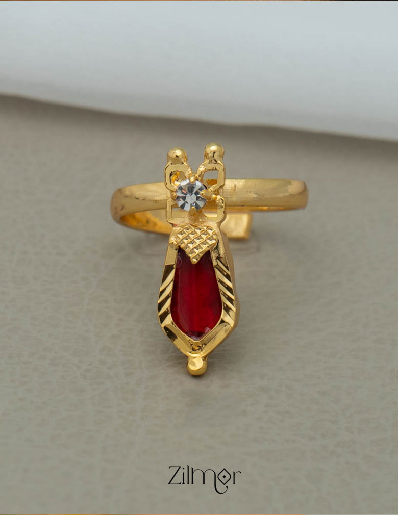 PP101106 - Gold Plated Adjustable Nagapadam Ring 3-Zilmor