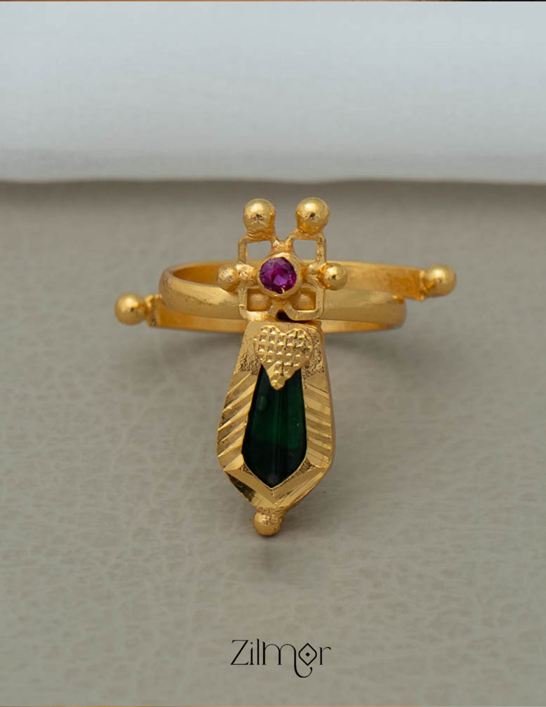 PP101106 - Gold Plated Adjustable Nagapadam Ring 4-Zilmor