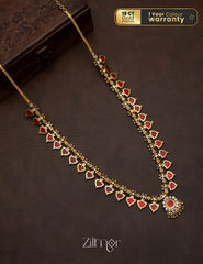 Palakka Long Haram Necklace with Pendant 1-Zilmor