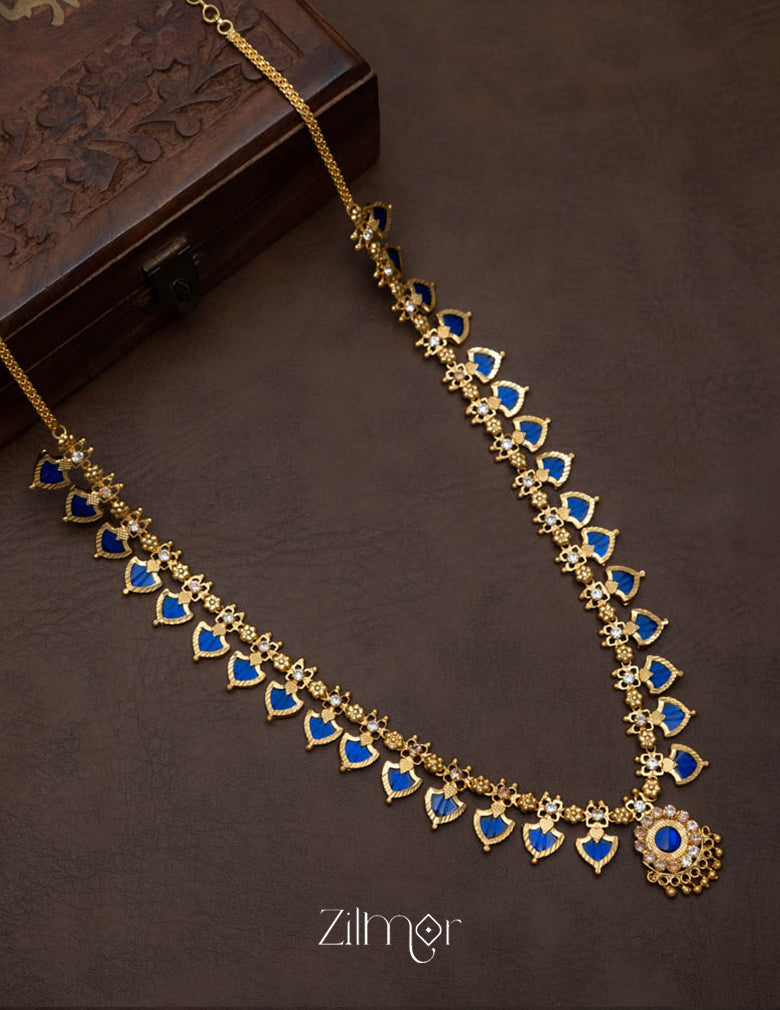 Palakka Long Haram Necklace with Pendant 3-Zilmor