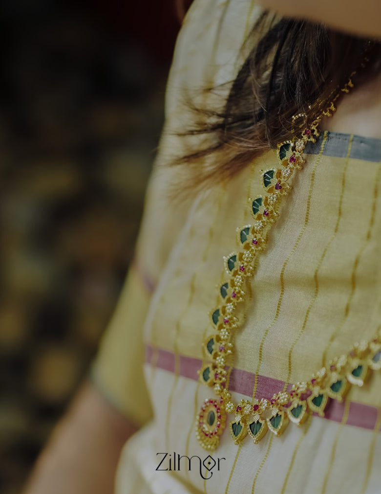 Palakka Long Haram Necklace with Pendant 6-Zilmor