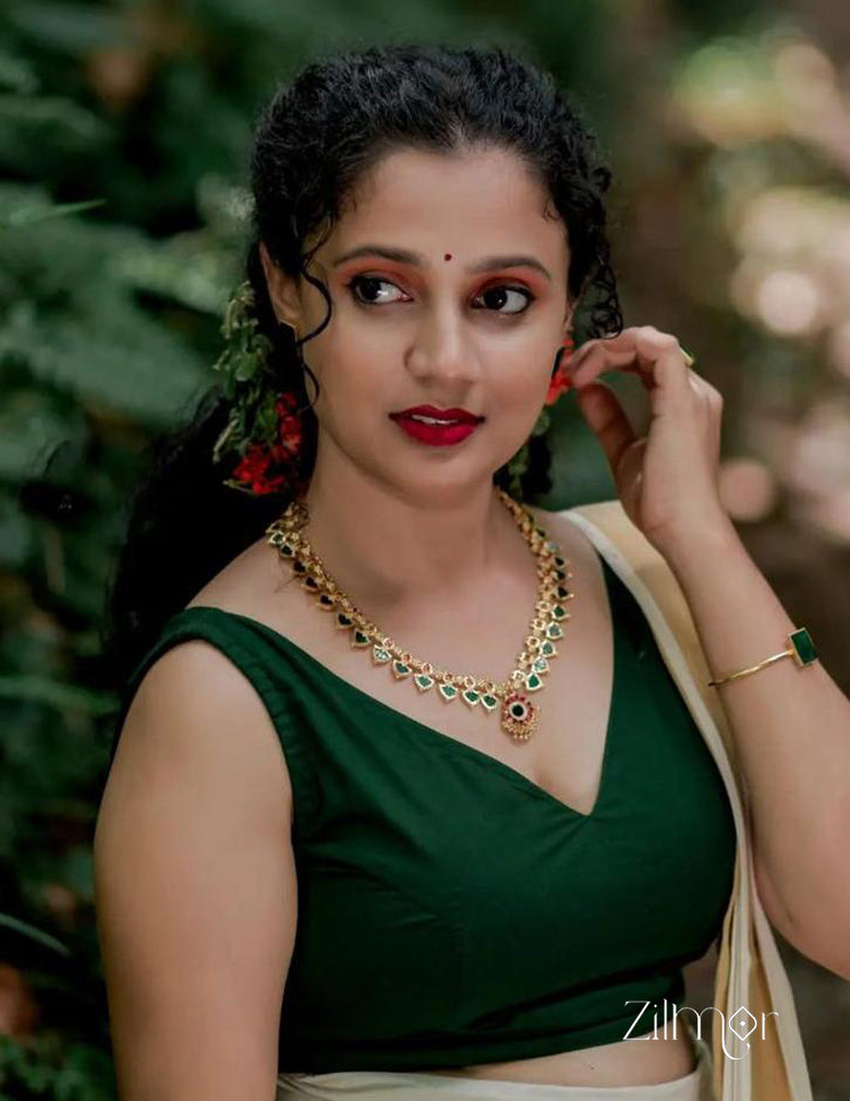 Palakka Long Haram Necklace with Pendant 2-Zilmor