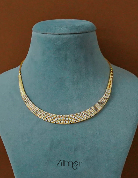 SG1011909 - Gold Plated AD Stone Necklace 2-Zilmor