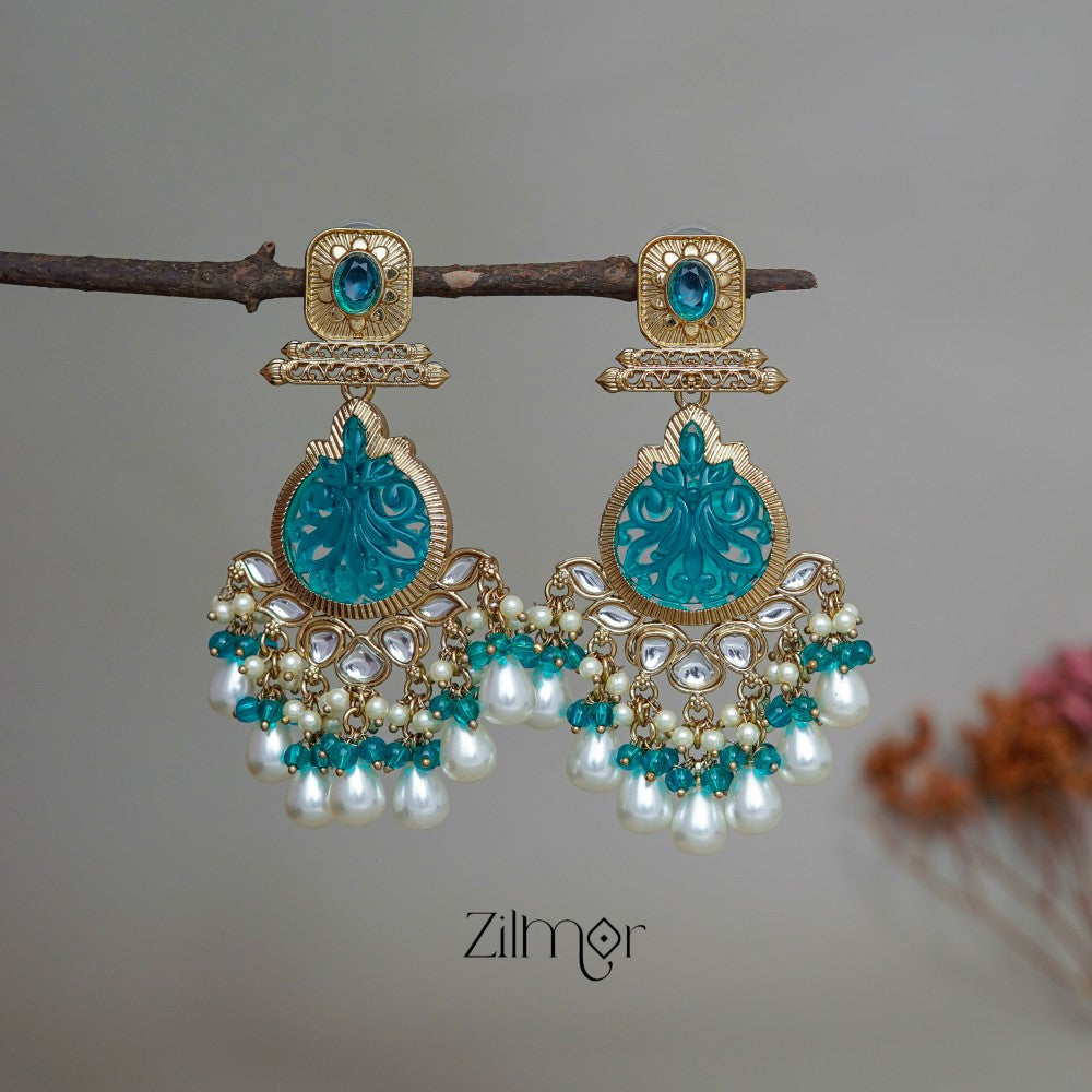 FS1011242 - Beads hanging Chandbali Earrings