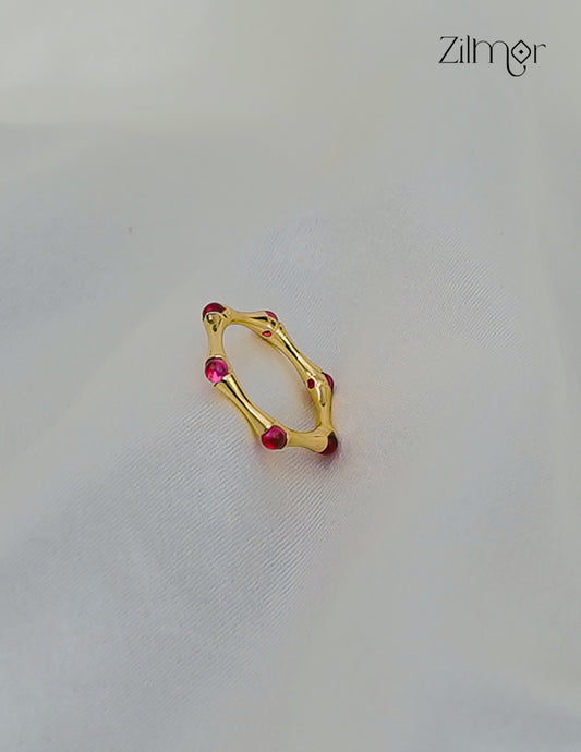 Delicate Pink Stone Ring – 18K Gold Plated, Stackable, Anti-Tarnish-ZP1012165