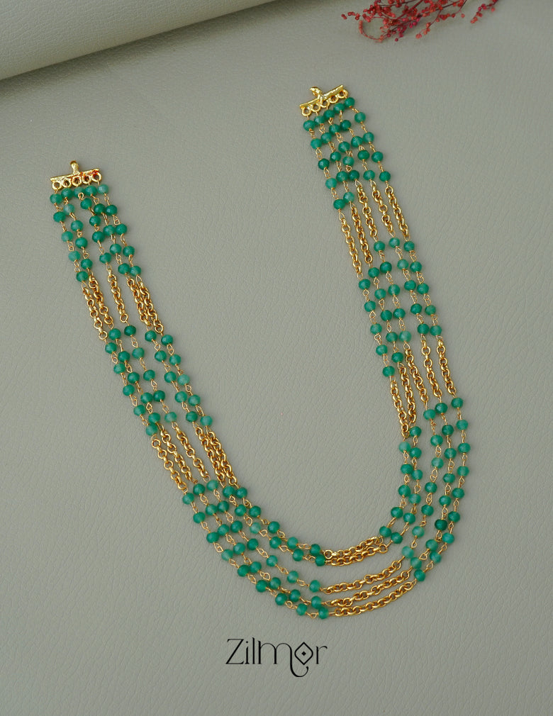 NV1011674 - Green Beads Multi layered Necklace 1-Zilmor