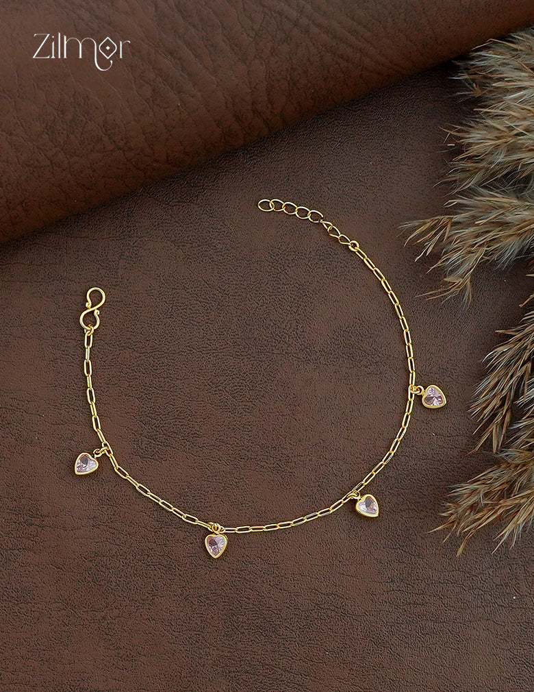 18K Gold Plated Heart Charm Bracelet - ZQ1012426