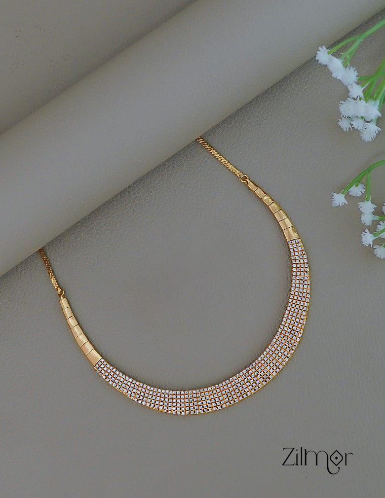 SG1011909 - Gold Plated AD Stone Necklace 1-Zilmor