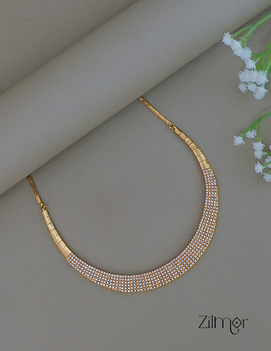 SG1011909 - Gold Plated AD Stone Necklace 1-Zilmor