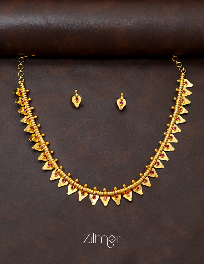 PP101876 - Gold Plated Thali kootam short necklace 2-Zilmor