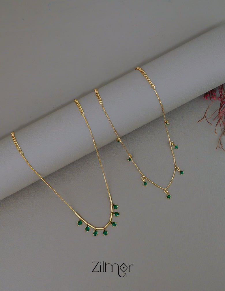 KY1011829 -Gold tone Simple Necklace combo 2-Zilmor