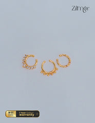 18k Gold plated Combo Nasal Septum Rings - PE1012191