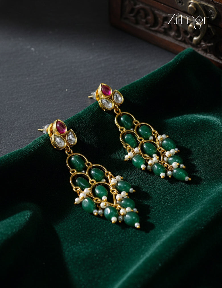 Designer Kundan Stone Hanging Earrings (color option)- SN1012161