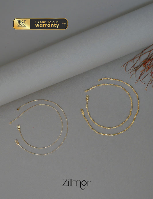 KY1011827 -  Gold Tone pair Anklet combo 1-Zilmor