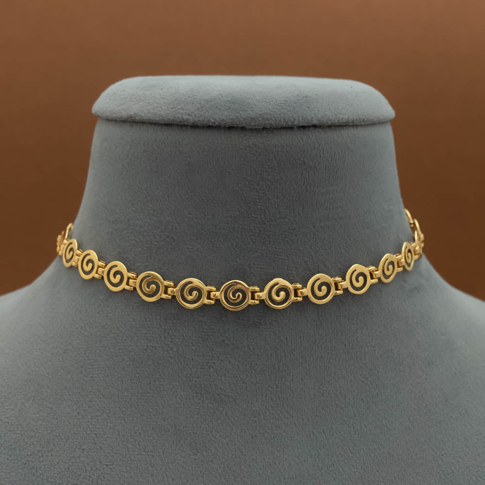 KN101383  - Gold Plated Choker Necklace