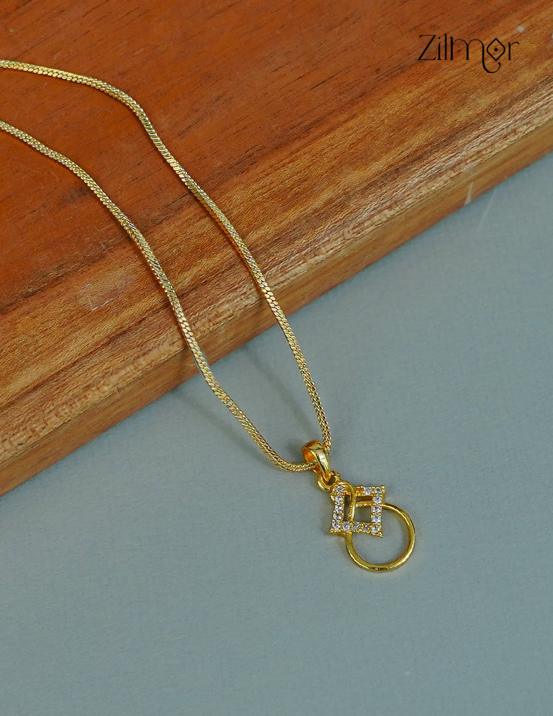 18k Gold Plated Anti-Tarnish AD Stone Pendant Simple Necklace  - CL1012243