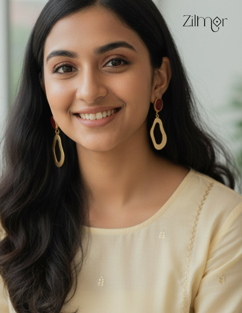 Natural Raw Stone Earring (color option) -ZP1012164