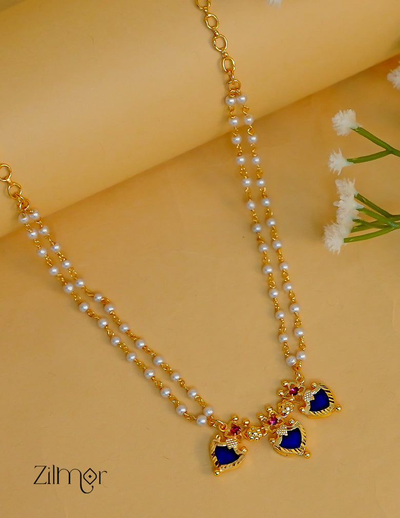 KY1011939- Double Layer Palakka Pendant Pearl choker Necklace