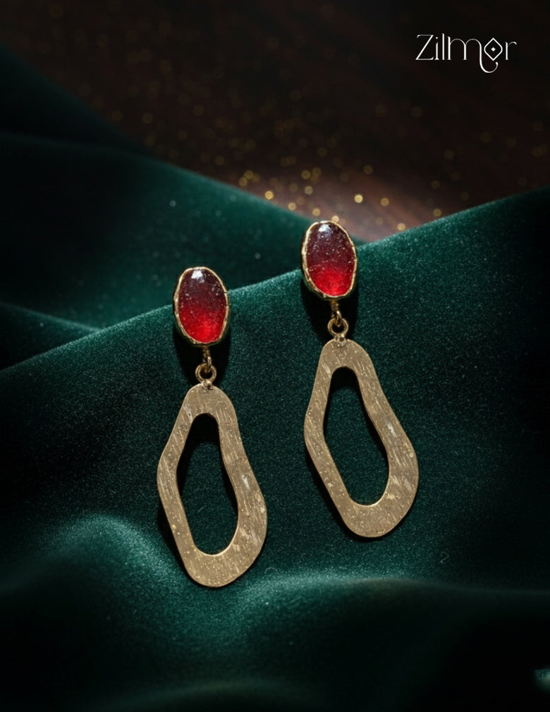 Natural Raw Stone Earring (color option) -ZP1012164