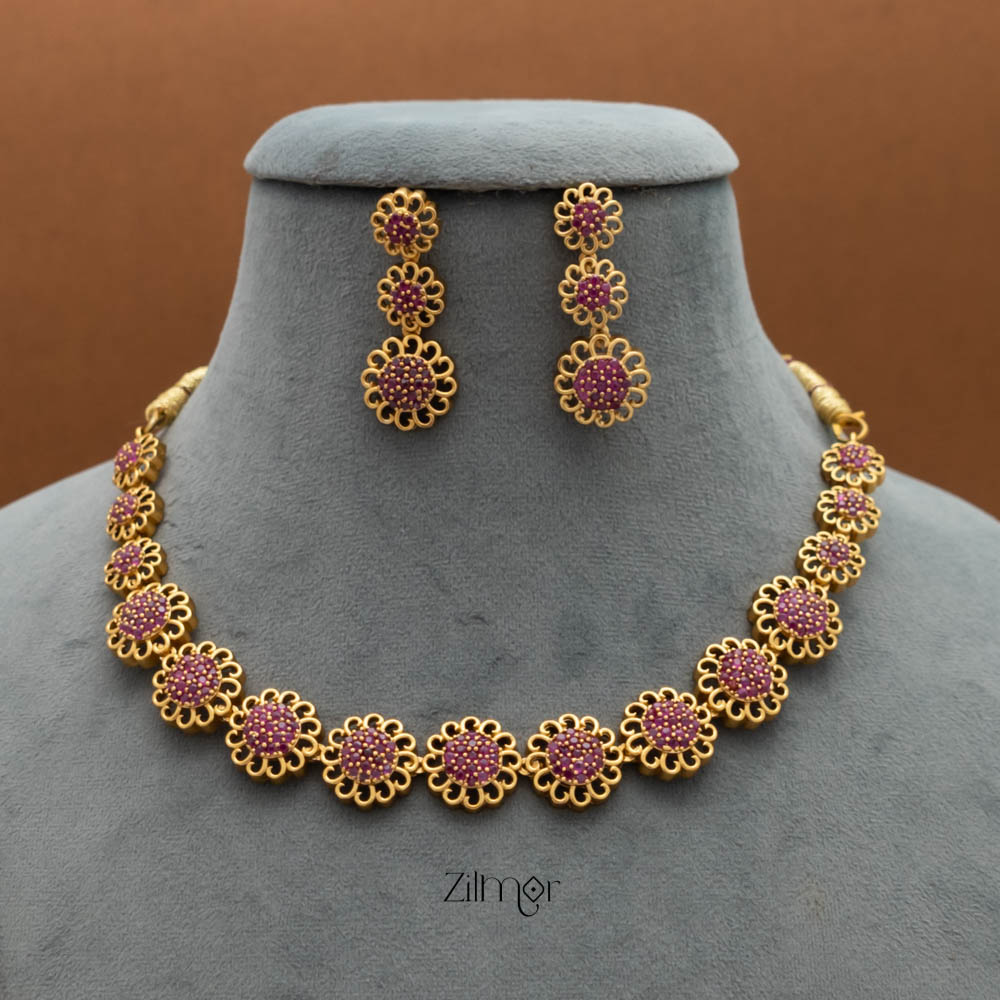 Antique AD Necklace with Earring Set - NV1047  (color option)
